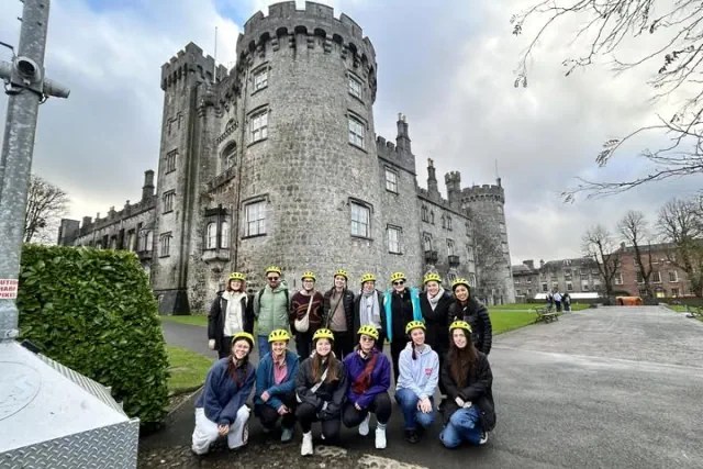 Cycling Tour Group in front of Kilkenny Castle